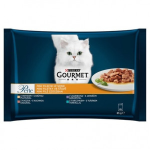 Hrana Umeda Gourment Perle 4 x 85 g, Curcan/Ton/Rata/Miel