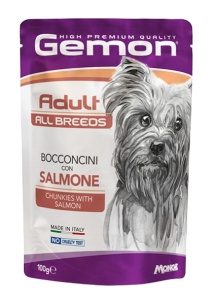 Hrana Umeda Pentru Caini, Gemon Adult, Bocconcini Cu Somon, 100 g