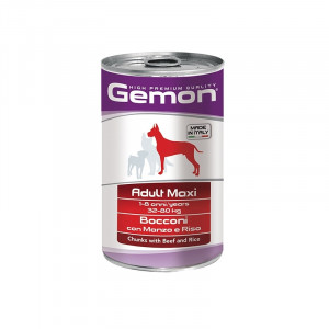 Hrana Umeda Pentru Caini, Gemon Maxi Adult, Vita Si Orez, 1250 g