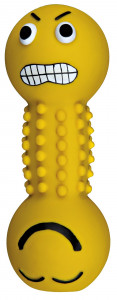 Jucarie Pentru Caini, Gantera Smiley, Latex, Cu Sunet, 19 cm, Diverse Culori
