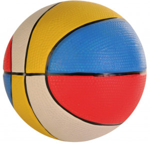 Jucarie Pentru Caini, Minge Basket, Latex, Cu Sunet, 13 cm, Albastru Petrol - Img 2