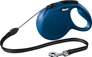 Lesa Retractabila Classic, Snur, Diverse Culori, Culoare Albastru, Marime M, Dimensiune 8 m/Pana la 20 kg