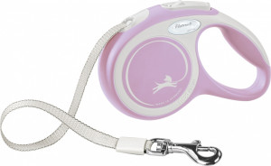 Lesa Retractabila Comfort, Banda, Culoare Roz, Marime XS, Dimensiune 3 m/Pana la 12 kg