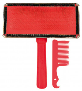 Perie Soft cu Pieptene de Curatat, Lemn, Dimensiune 11 x 14 cm - Img 3
