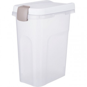 Recipient pentru Hrana Uscata, Transparent/Alb, Plastic, Dimensiune 15 l/22 x 41 x 33 cm