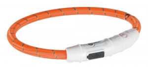 Zgarda cu Led, XS-S, 35 cm/7 mm, Incarcare Usb, Portocaliu, 12703