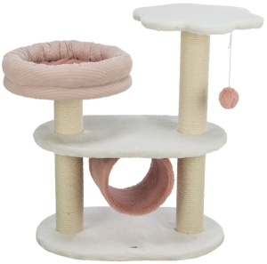 Ansamblu Cat Tree Isabella, 58 x 38 x 70 cm, Alb/Roz Antic
