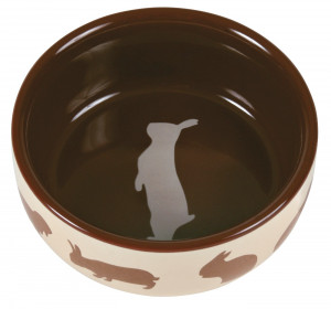 Castron Ceramic Pentru Iepuri, 250 ml/ 11 cm, Diverse Culori - Img 3
