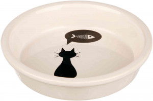 Castron Ceramic Pentru Pisici, 0.25 l/13 cm, Alb