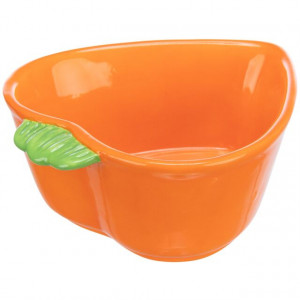 Castron Ceramic pentru Rozatoare, Forma Morcov, 180 ml / 12 x 11 cm, Portocaliu
