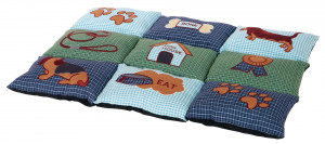 Covoras Patchwork, 80 x 55 cm, Albastru/Gri