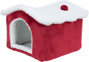Culcus-Casuta Pentru Rozatoare, Xmas, 29 × 24 × 31 cm, Rosu/Alb, 92653 - Img 2