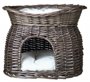 Culcus din Rachita cu Pat Deasupra, 54 x 43 x 37 cm, Gri