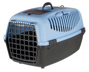 Cusca de Transport Capri 3, S, 40 x 38 x 61 cm/Pana la 12 kg, Culoare Gri Inchis/Albastru