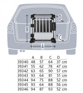 Cusca Dubla de Transport, Aluminiu, M-L: 93 x 64 x 88 cm, Pana la 50 kg, Argintiu/Gri - Img 3