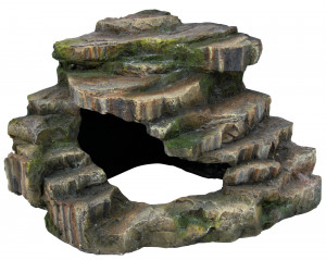 Decor pentru Terariu, Colt de Stanca cu Pestera si Platforma, 24 x 19 x 25 cm