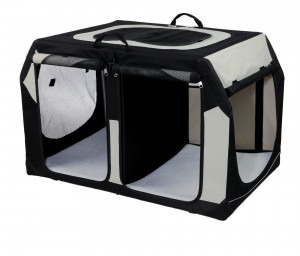 Geanta Transport Auto/Cazare Caini, Vario Double, S: 91 x 60 x 61/57 cm, Negru/Gri - Img 3