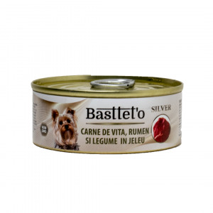 Hrana Umeda Pentru Caini, Basteto Silver, Carne De Vita, Rumen Si Legume, 85 g