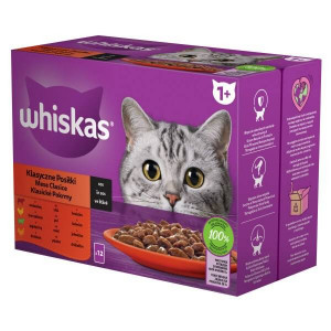Hrana Umeda pentru Pisici, Whiskas Adult, Mese Clasice In Sos, 12 x 85 g