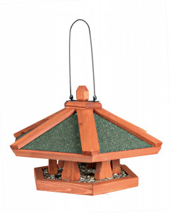 Hranitor Exterior, Suspendat, Lemn, 42 x 24 cm, Maro