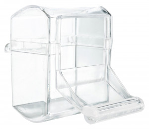 Hranitor Plastic pentru Pasari, cu Spatiu de Aterizare, 70 ml/7 x 7 cm, Diverse Culori