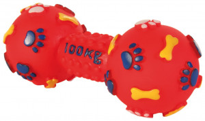 Jucarie Caini, Gantera, Vinil, Culoare Portocaliu, Dimensiune 15 cm