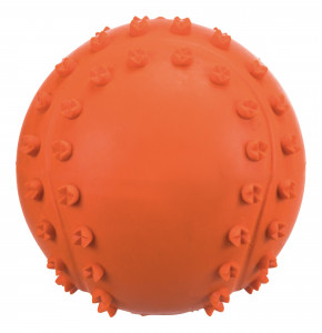 Jucarie Caini, Minge cu Sunet, Cauciuc, Culoare Portocaliu, Dimensiune ø 6 cm - Img 3