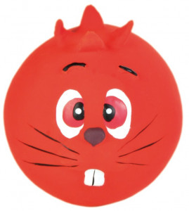 Jucarie Pentru Caini, Minge Chip Animal, Latex, Cu Sunet, 6 cm, Diverse Culori