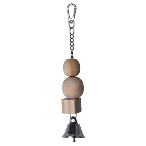 Jucarie Pentru Pasari, Lemn, Cu Clopotel, 12 cm