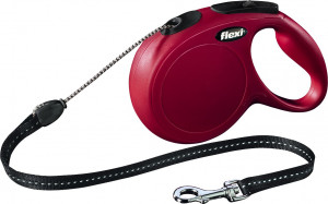 Lesa Retractabila Classic, Snur, Diverse Culori, Culoare Rosu, Marime M, Dimensiune 8 m/Pana la 20 kg