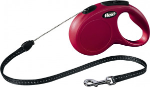 Lesa Retractabila Classic, Snur, Diverse Culori, Culoare Rosu, Marime S, Dimensiune 5 m/Pana la 12 kg