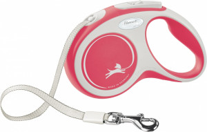 Lesa Retractabila Comfort, Banda, Culoare Rosu, Marime S, Dimensiune 5 m/Pana la 15 kg
