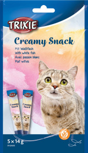 Recompense pentru Pisici, Creamy Snacks cu Peste Alb, 5 x 14 g - Img 2