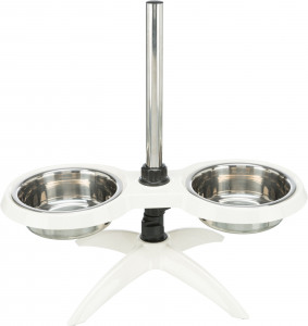 Stativ cu 2 Castroane Inox , 2 x 1.6L/21cm, Alb, 54cm Inalt, 25006 - Img 3