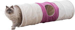 Tunel pentru Pisici, XXL, 35 x 115 cm, Bej/Fuchsia