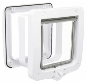 Usa Batanta pentru Pisici, 4 Way, cu Tunel, 20 x 22 cm, Culoare Alb