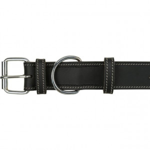Zgarda Rustica Heartbeat, Piele, Culoare Negru, Marime S–M, Dimensiune 34–40 cm/30 mm - Img 3