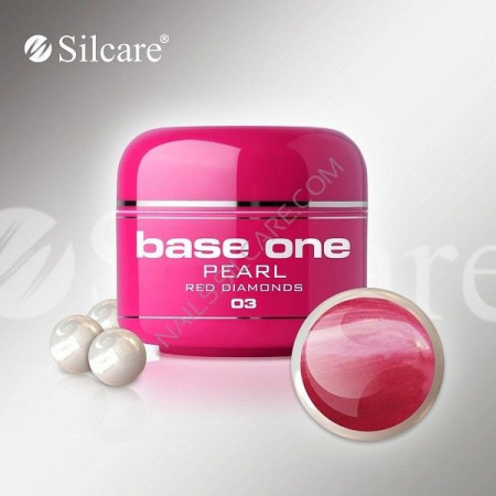 Gel UV Color Base One 5g Pearl 03 Red Diamonds