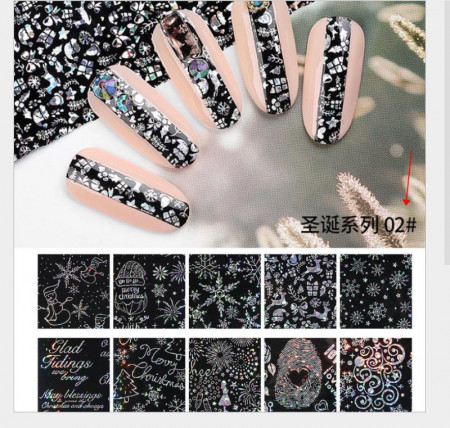 Set 10 folii transfer modele de Craciun 02