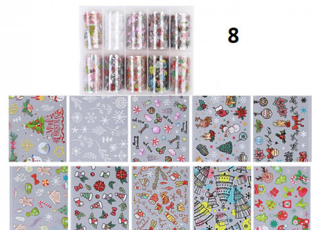 Set 10 folii transfer modele de Craciun 08