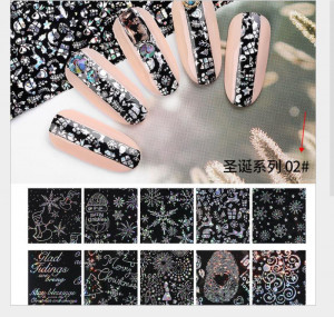 Set 10 folii transfer modele de Craciun 02