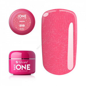 Gel UV Color Base One Silcare Neon Baby Pink 28