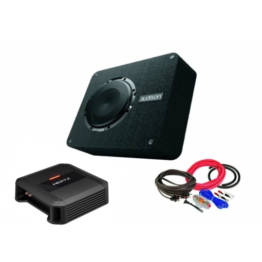Pachet Subwoofer Audison APBX 8R + Amplificator Dieci Power 1.500 + Kit de cabluri complet
