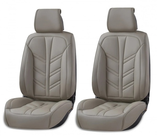 Set 2 huse scaune auto pentru fata universale, piele ecologica gri