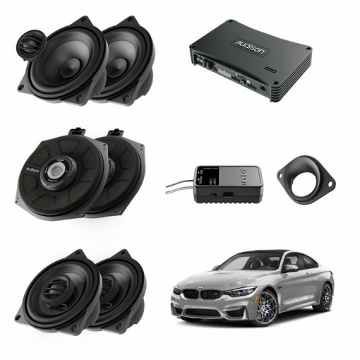 Audison Plug&Play audiorendszer csomag BMW K4M X4M-hez + AP F8.9bit 1040W erősítő + Dedikált csatlakozási lehetőségek