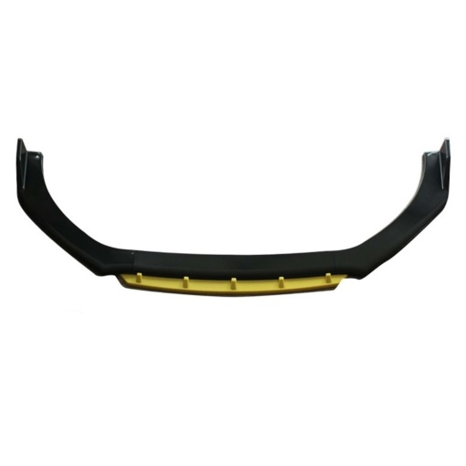 Megane Design első lökhárító toldás, fényes fekete, sárga ajakkal, 4 darabos, 180 cm hosszú