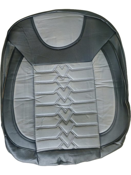 Set huse scaune auto, universale, fata-spate, bancheta fractionata, piele ecologica, negru cu gri