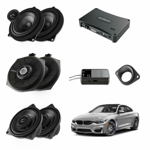Audison Plug&Play audiorendszer csomag BMW K4E X4M-hez + AP 8.9bit 520W erősítő + Dedikált csatlakozási lehetőségek
