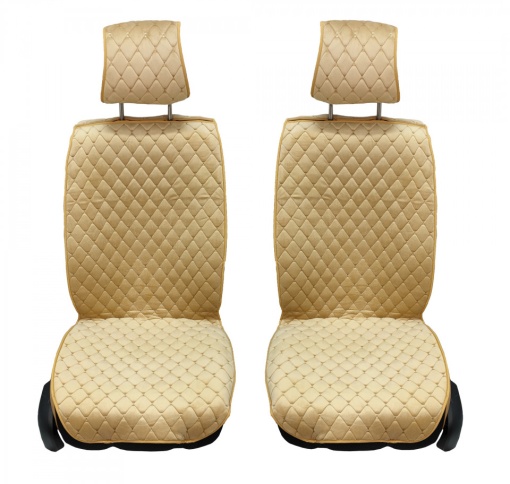 Set 2 huse scaune auto pentru fata, catifea, crem