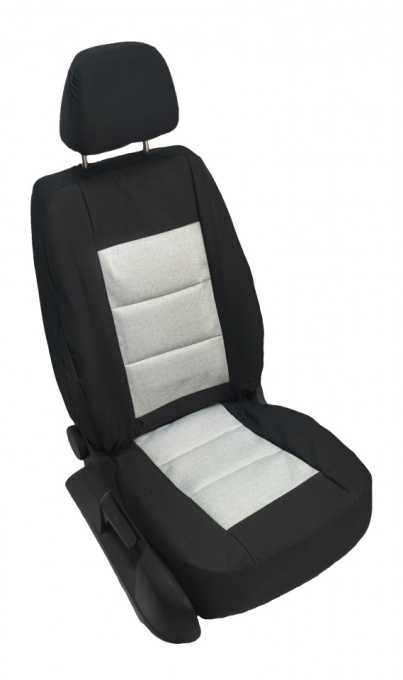 Set huse scaune auto, universale, fata-spate, bancheta fractionata, jacquard, negru cu gri